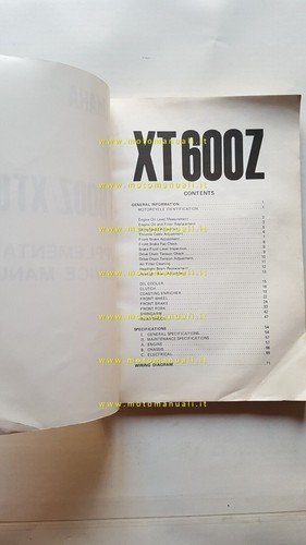 Yamaha XT 600 Z - XT 600 1984 AGGIORNAMENTO manuale …