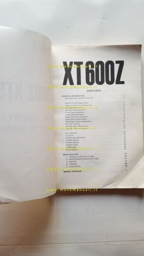Yamaha XT 600 Z - XT 600 1984 AGGIORNAMENTO manuale …