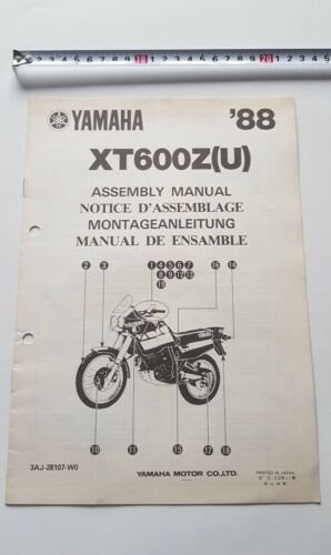 Yamaha XT 600 Z (U) 1988 manuale assemblaggio officina originale …