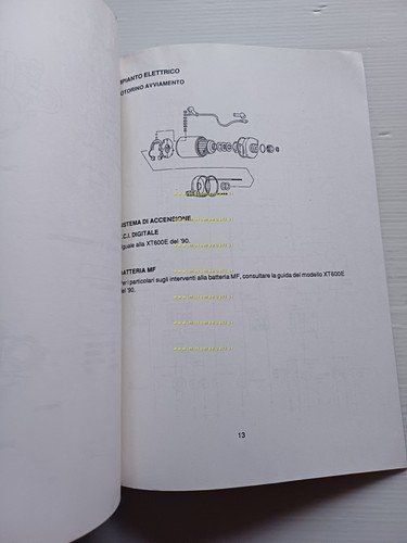 Yamaha XTZ 660 1991 manuale per corso assistenza officina italiano …
