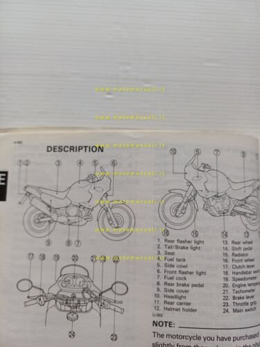 Yamaha XTZ 750 3LD 1989-90 manuale uso manutenzione libretto originale …