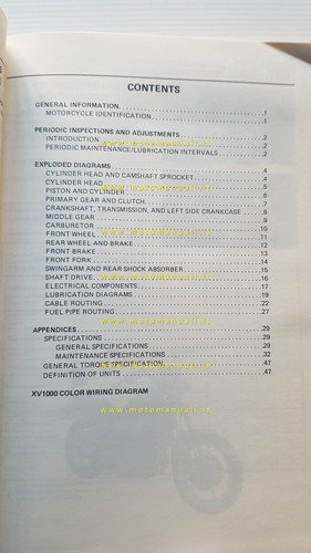 Yamaha XV 1000 1986 Service Information manuale officina inglese originale