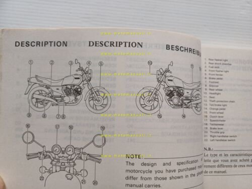 Yamaha XV 1000 19T 1981 manuale uso manutenzione libretto originale …