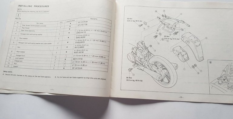 Yamaha XV 1000 manuale MONTAGGIO KIT MODIFICHE 1981 officina no …
