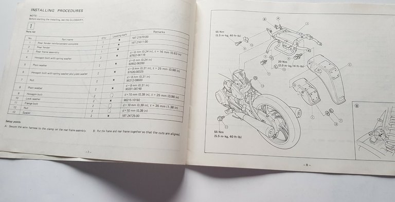 Yamaha XV 1000 manuale MONTAGGIO KIT MODIFICHE 1981 officina no …