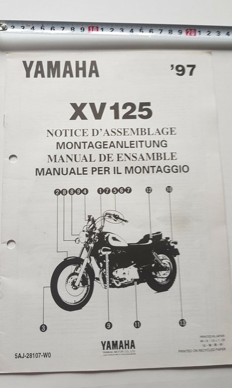 Yamaha XV 125 1997 manuale assemblaggio officina originale no riparazione