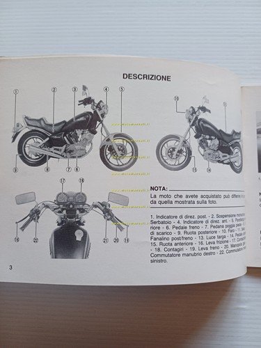 Yamaha XV 400 - XV 500 1986 manuale uso manutenzione …