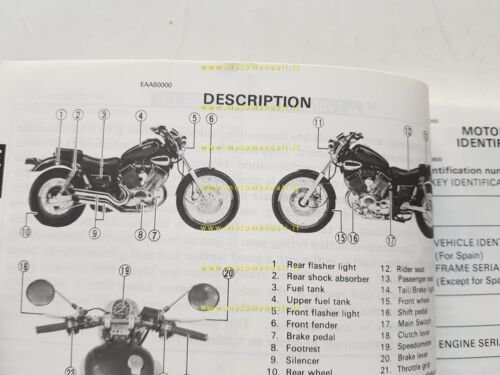 Yamaha XV 535 3BT 1990 manuale uso manutenzione originale italiano