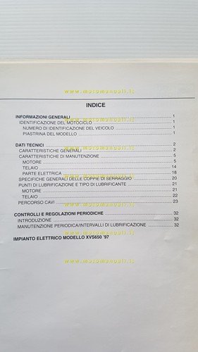 Yamaha XVS 650 1997 Service Information manuale officina italiano originale