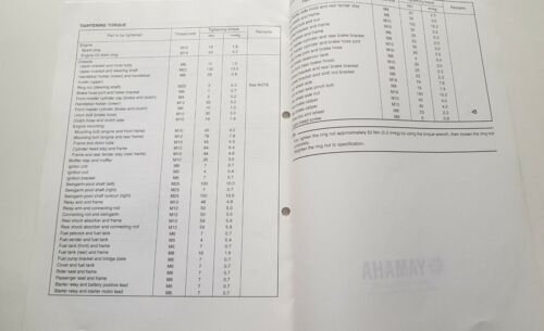 Yamaha XVZ 13 TF 2000 manuale assemblaggio officina originale no …