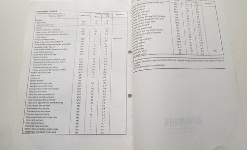 Yamaha XVZ 13 TF 2000 manuale assemblaggio officina originale no …