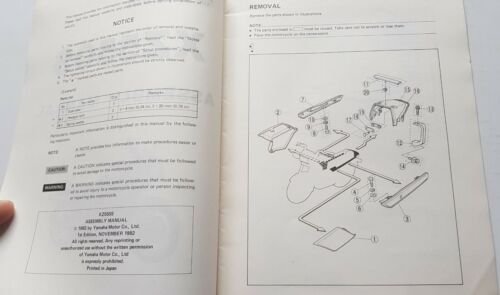 Yamaha XZ 550 S 1982 manuale assemblaggio officina originale no …
