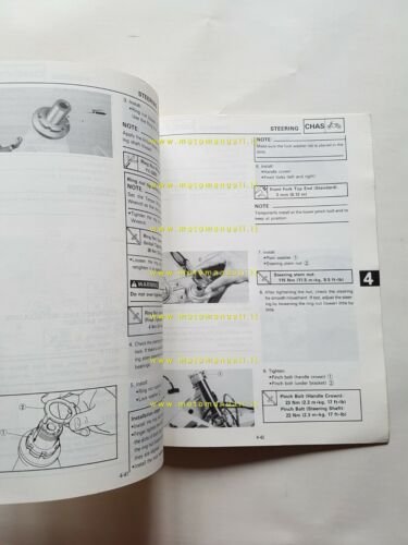 Yamaha YZ 125 A 1989 manuale officina originale workshop manual