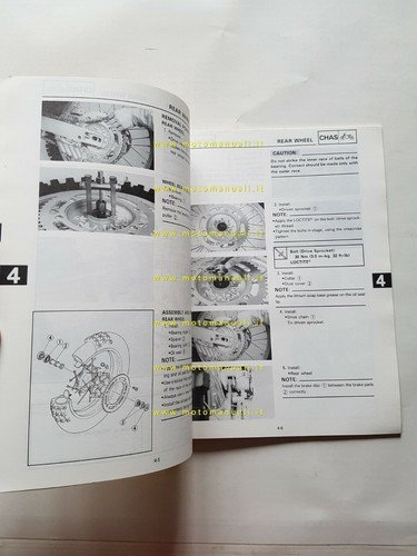 Yamaha YZ 125 A 1989 manuale officina originale workshop manual