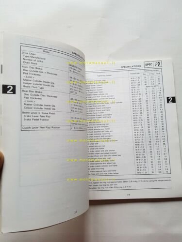 Yamaha YZ 125 A 1989 manuale officina originale workshop manual