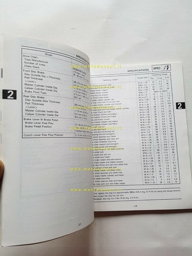 Yamaha YZ 125 A 1989 manuale officina originale workshop manual