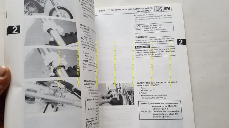 YAMAHA YZ 125 A-250 A-250 WRA 1989 manuale officina INGLESE …