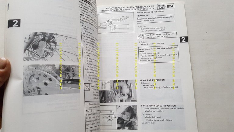 YAMAHA YZ 125 A-250 A-250 WRA 1989 manuale officina INGLESE …