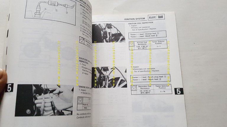 YAMAHA YZ 125 A-250 A-250 WRA 1989 manuale officina INGLESE …