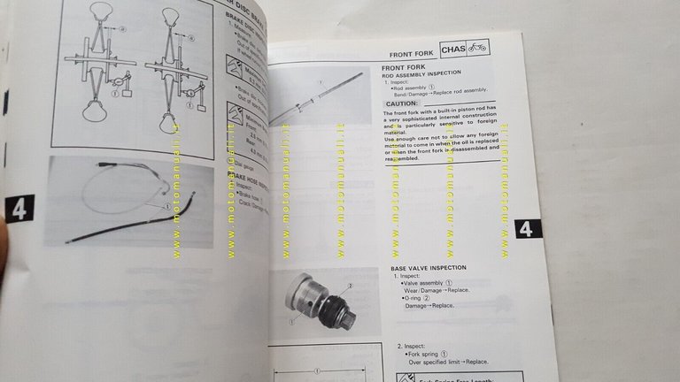 YAMAHA YZ 125 A-250 A-250 WRA 1989 manuale officina INGLESE …