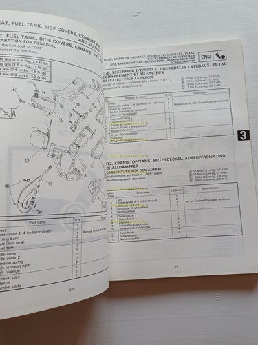 Yamaha YZ 125 (A) LC 3SR 1989-90 manuale uso - …