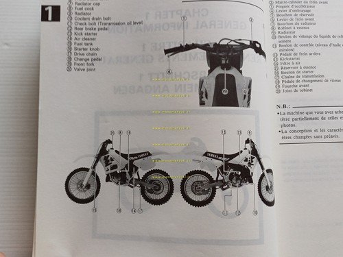 Yamaha YZ 125 (A) LC 3SR 1989-90 manuale uso - …
