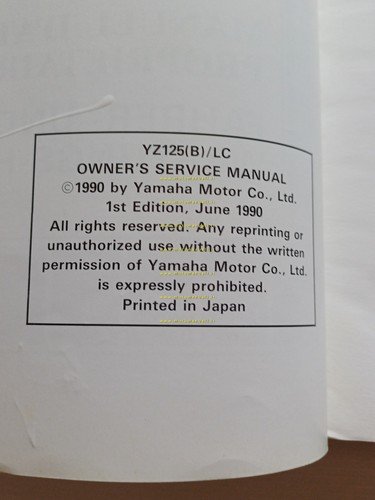 Yamaha YZ 125 (B) LC 3XJ 1990-91 manuale uso - …