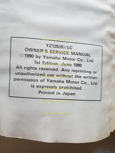 Yamaha YZ 125 B LC 3XJ 1990 manuale uso - …