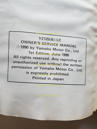 Yamaha YZ 125 B LC 3XJ 1990 manuale uso - …