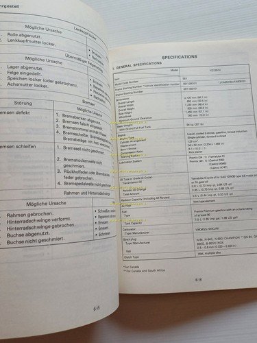 Yamaha YZ 125 (N) 55Y 1984-85 manuale uso - officina …