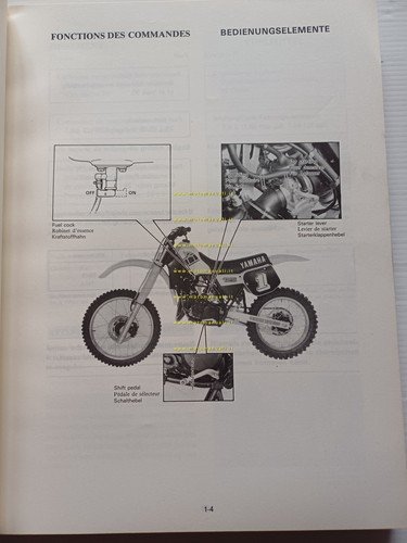 Yamaha YZ 125 (N) 55Y 1985 manuale uso - officina …