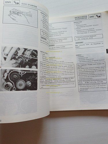 Yamaha YZ 125 (S) 1LX 1985-86 manuale uso - officina …