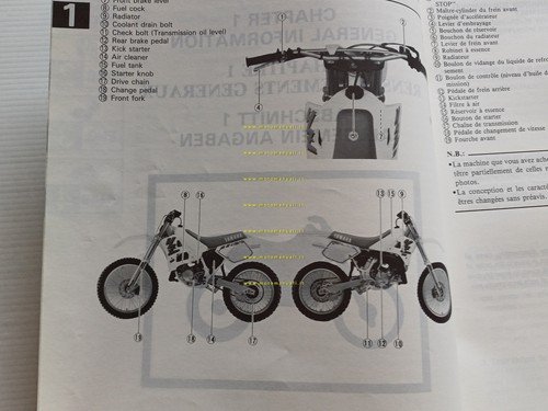 Yamaha YZ 125 (W) 3JD 1988-89 manuale uso - officina …