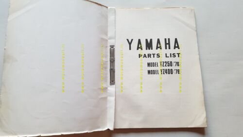 Yamaha YZ 250 - 400 1976 catalogo ricambi originale spare …
