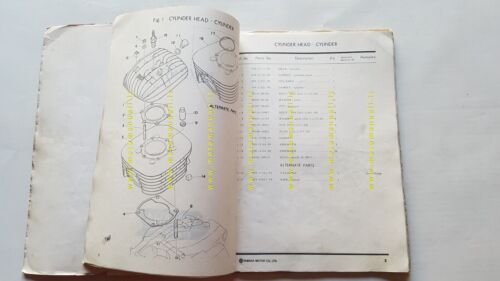 Yamaha YZ 250 1975 catalogo ricambi originale spare parts catalogue