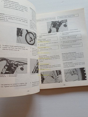 Yamaha YZ 250 (H) 4V3 1981 manuale uso - officina …