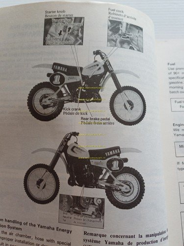 Yamaha YZ 250 (H) 4V3 1981 manuale uso - officina …