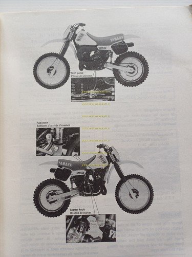 Yamaha YZ 250 J 5X5 1981 manuale uso - officina …