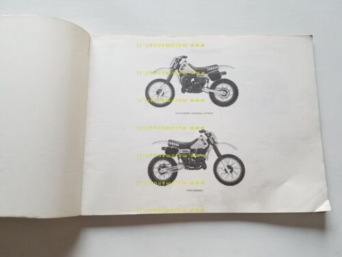 Yamaha YZ 250 J (5X5) 1982 catalogo ricambi ORIGINALE INGLESE …