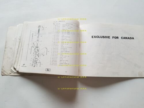 Yamaha YZ 250 J (5X5) 1982 catalogo ricambi ORIGINALE INGLESE …