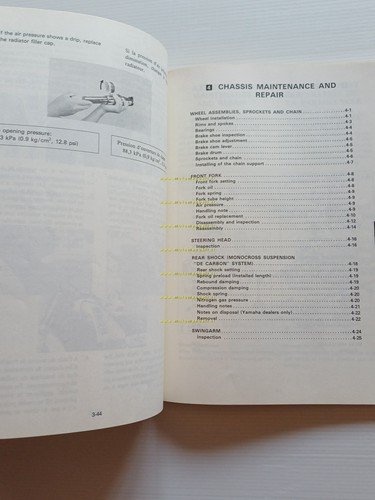 Yamaha YZ 250 (K) 24Y 1983 manuale uso - officina …