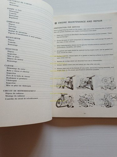 Yamaha YZ 250 (K) 24Y 1983 manuale uso - officina …