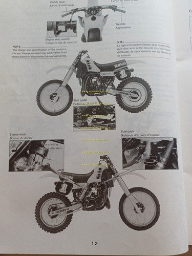 Yamaha YZ 250 (K) 24Y 1983 manuale uso - officina …