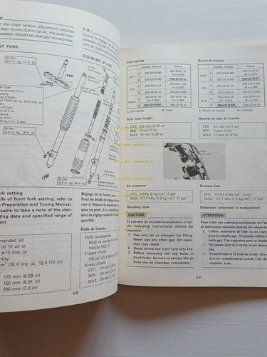 Yamaha YZ 250 (K) 24Y 1983 manuale uso - officina …