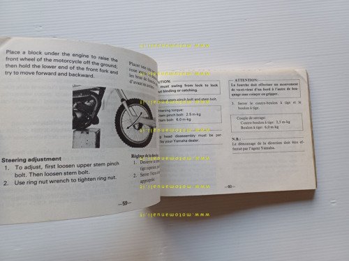 Yamaha YZ 80 2J5 1977 manuale uso manutenzione libretto originale …