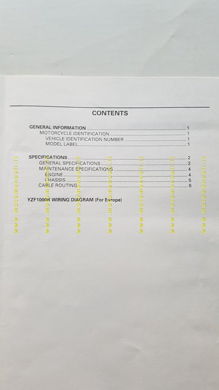 Yamaha YZF 1000 R 1996-97 Service Information manuale officina INGLESE …