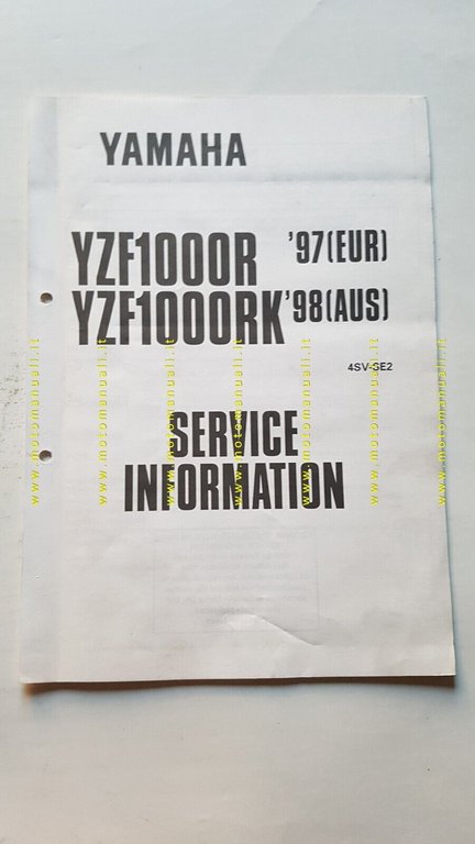 Yamaha YZF 1000 R 1996-97 Service Information manuale officina INGLESE …