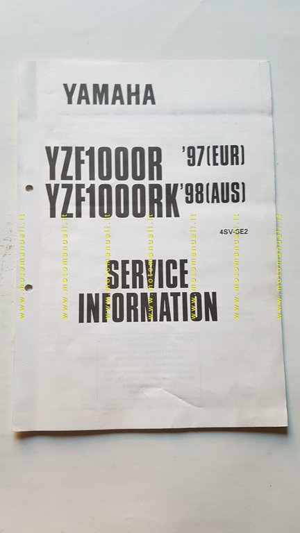 Yamaha YZF 1000 R 1996-97 Service Information manuale officina INGLESE …