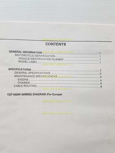 Yamaha YZF 1000 R 1997 Service Information manuale officina originale