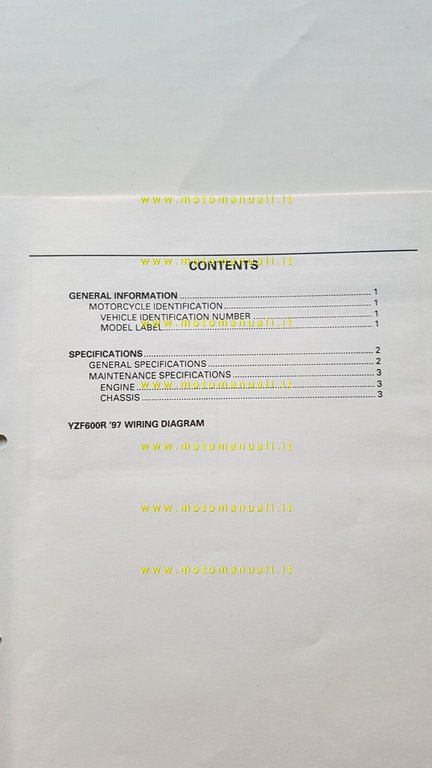 Yamaha YZF 600 R 1996-97 Service Information manuale officina INGLESE …